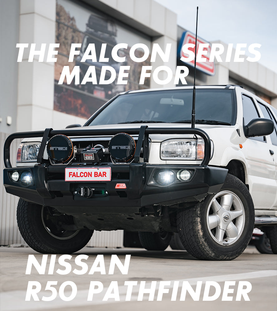 Nissan R50 Pathfinder with the Falcon MCC Bull Bar