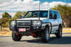 Land Cruiser 100 series 1998-2007  707-02 Falcon Bull Bar Black A-Frame Package (LED Foglight) - SKU MCC-01007-702FOGUP