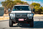 Land Cruiser 100 series 1998-2007  707-02 Falcon Bull Bar Black A-Frame Package (LED Foglight) - SKU MCC-01007-702FOGUP