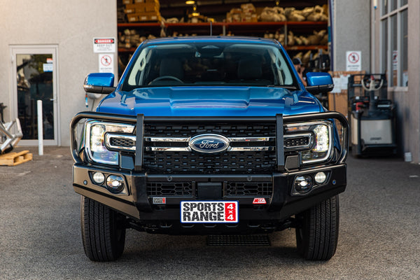 Next-Gen Ranger/Everest 2022-On - 707-02 Falcon Bull Bar Black A-Frame Package (LED Foglight) - SKU MCC-05010-702FOGUP