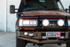 Land Cruiser 80 series 1990-1998 707-02 Falcon Bull Bar Black A-Frame Package (LED Foglight) - SKU MCC-01006-702FOGUP