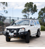 Dmax 2007-2011/ Holden RA7 -  707-02 Falcon Bull Bar Black A-Frame Package (LED Foglight) - SKU MCC-07002-702FOGUP