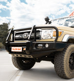 Land Cruiser 70 series 2007-2022 707-02 Falcon Bull Bar Black A-Frame Package (LED Foglight) - SKU MCC-01005-702FOGUP