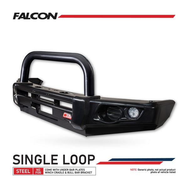 Land Cruiser 70 Series Single Cab 2024-On 707-01 Falcon Bull Bar Single Black Loop Package (No Foglight)