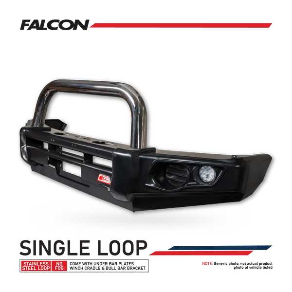 Prado 150 prefacelift 2009-2017 707-01 Falcon Bull Bar Single Black Loop Package (No Foglight) - SKU MCC-01011-701SBL
