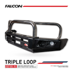 Dmax facelift 2017-2020 707-01 Falcon Bull Bar Triple Stainless Loops Package (No Foglight) - SKU MCC-08005-701UP