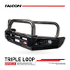 Hilux 2016-2020 Narrow 707-01 Falcon Bull Bar Triple Stainless Loops Package (No Foglight) - SKU MCC-01017-701NUP