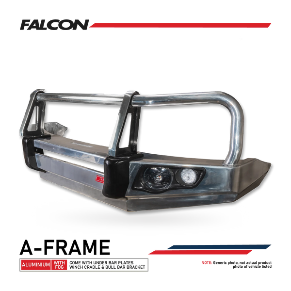 JMC Vigus 2012-2018 707-02A Alloy Falcon Bull Bar Black A-Frame Package (LED Foglight) - SKU MCC-13001-702AW