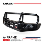 Toyota Surf/4Runner LN185/KZN185 (IFS) 1996-2002 - 707-02 Falcon Bull Bar Black A-Frame Package (LED Foglight) - SKU MCC-01016-185702FOG