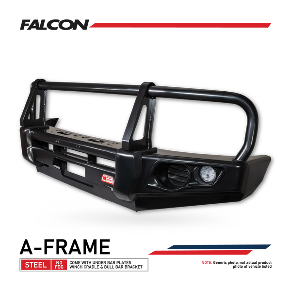 Dmax facelift 2017-2020 707-02 Falcon Bull Bar Black A-Frame Package (No Foglight) - SKU MCC-08005-702UP