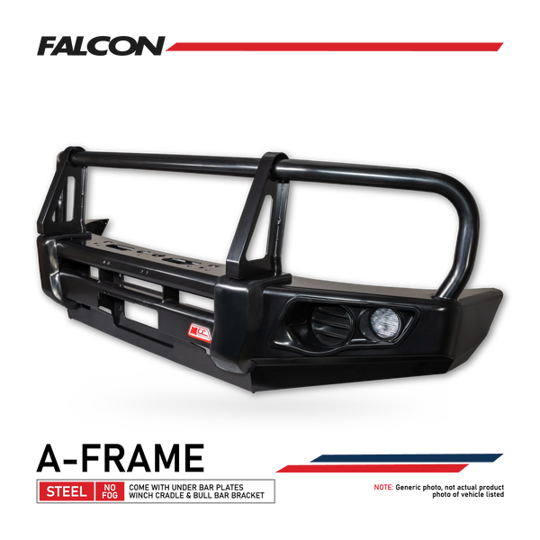 LDV T60 2018-2021 707-02 Falcon Bull Bar Black A-Frame Package (No Foglight) - SKU MCC-14001-702up