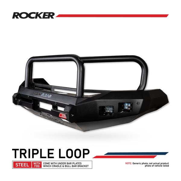 Prado 150 facelift 2017-Current 078-02SQ Rocker Bull Bar Triple Loops Package - SKU MCC-01020-7802SQ