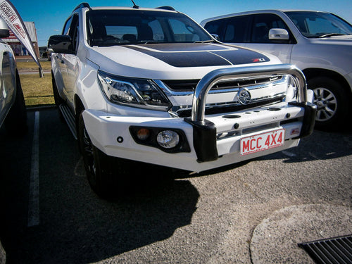 Colorado RG Trail Blazer 2017-2020 707-01 Falcon Bull Bar Single Stainless Loop Package (LED Foglight) - SKU MCC-07005-701SSLFOG