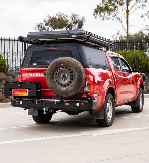 Navara NP300 2015-Present 022-02 Rear Wheel Carrier Double Jerry Can Holder Package (Non Radar Compatible) - SKU MCC-03013-202PK3