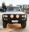 Toyota Hilux 1988-1997 LN105/LN106 (Live) - 707-02 Falcon Bull Bar Black A-Frame Package (LED Foglight) - SKU MCC-01000-702FOG