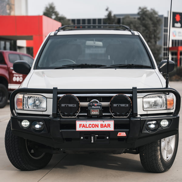 Pathfinder R50 1996-2004 707-02 Falcon Bull Bar Black A-Frame Package (No Foglight) - SKU MCC-03009-702