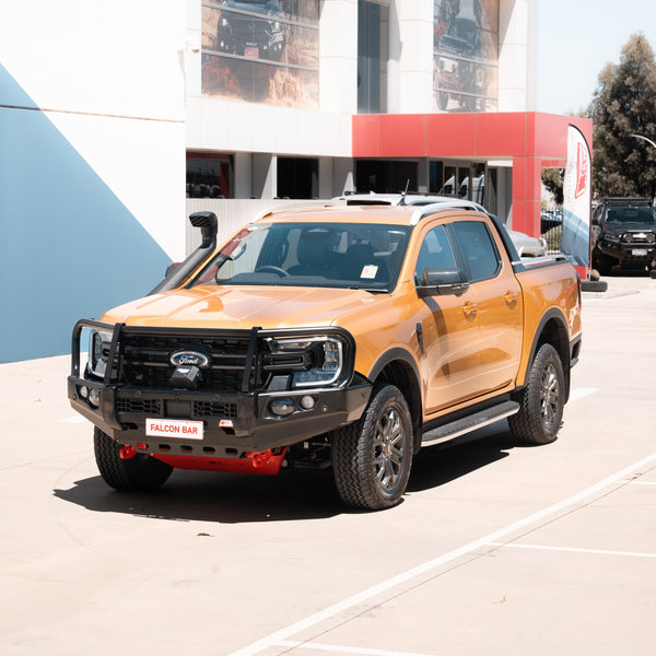 Next-Gen Ranger/Everest 2022-On - 707-02 Falcon Bull Bar Black A-Frame Package (LED Foglight) - SKU MCC-05010-702FOGUP