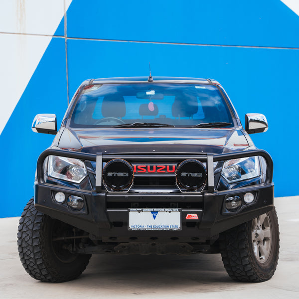 Dmax facelift 2017-2020 707-02 Falcon Bull Bar Black A-Frame Package (LED Foglight) - SKU MCC-08005-702FOGUP