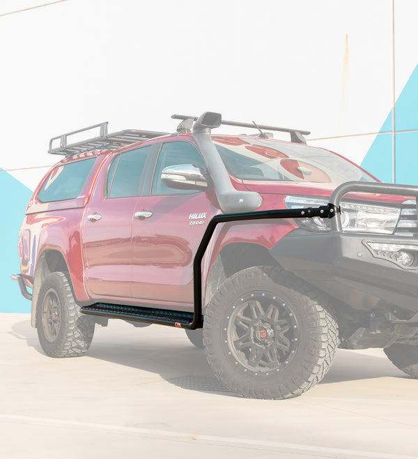 All-New Amarok 2023-On - 039BSR All Black Side Step and Rail Package (50mm Bull Bar) - SKU MCC-04002-039ABSR