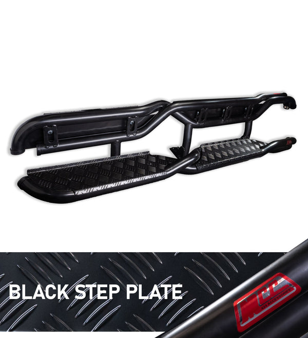 Land Cruiser 76 series 2007-2023  309TW Side Step (Black Step Plate) Package