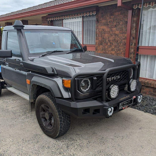 Land Cruiser 79 Series Single Cab 2024-On - 078-02SQ Rocker Bull Bar Triple Loops Package - SKU MCC-01024-7802SQSC