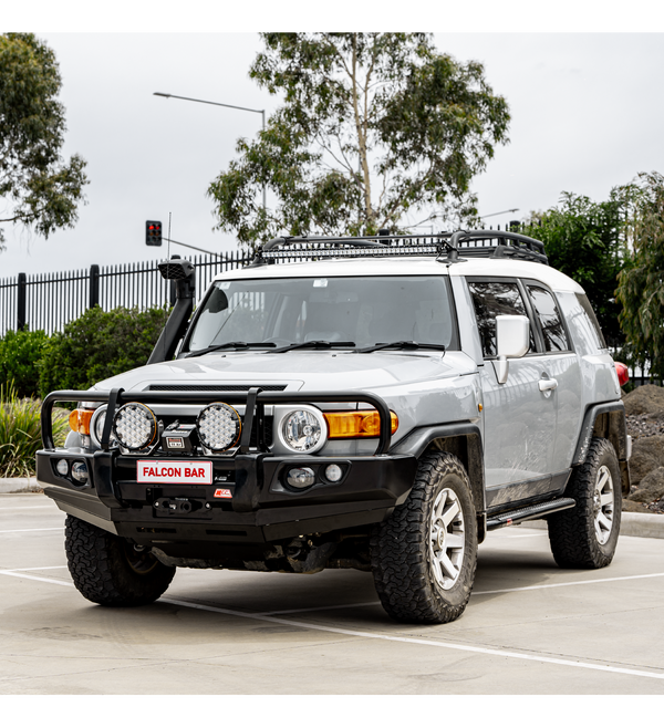 FJ Cruiser XJ10 2006-2017 707-02 Falcon Bull Bar Black A-Frame Package (LED Foglight) - SKU MCC-01012-702FOGUP