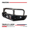 Pajero NH NL 1991-1999 707-01 Falcon Bull Bar Triple Stainless Loops Package (No Foglight) - SKU MCC-02007-701