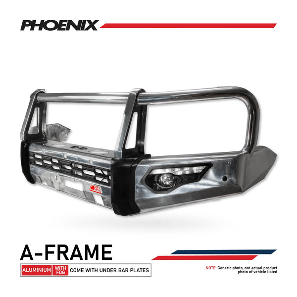 Pajero NS NX NT NW 2006-2021 808-02A Alloy Phoenix Bull Bar A-Frame Package (non-Winch) - SKU MCC-02004-802A