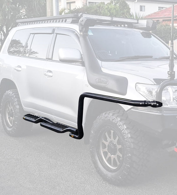 Hilux GGN25R 2005-2015  039TWBSR Twisted Side Step and Rail Package (Chrome Step Plate) (50mm Bull Bar)