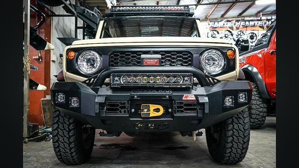 Suzuki Jimny 2019-Present 078-01SQSBL Rocker Bull Bar Single Sand Black Loop Package - SKU MCC-15001-7801SQSBL