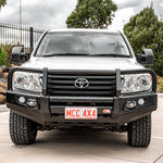 Land Cruiser 200 series prefacelift 2007-2015  707-02 Falcon Bull Bar Black A-Frame Package (LED Foglight) - SKU MCC-01008-702FOGUP