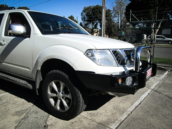 Navara D40 2011-2015 707-01 Falcon Bull Bar Single Stainless Loop Package (LED Foglight) - SKU MCC-03007-701SSLFOG