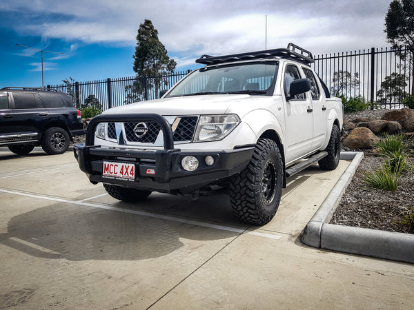 Navara D40 2011-2015 707-01 Falcon Bull Bar Single Black Loop Package (LED Foglight) - SKU MCC-03007-701SBLFOG