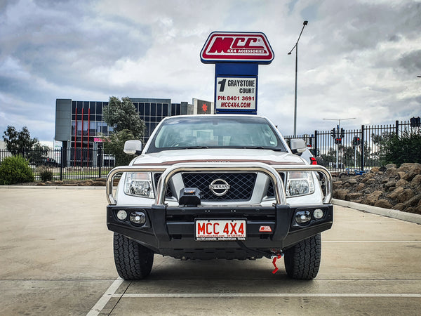 Navara D40 2011-2015 707-01 Falcon Bull Bar Triple Stainless Loops Package (LED Foglight) - SKU MCC-03007-701FOGUP