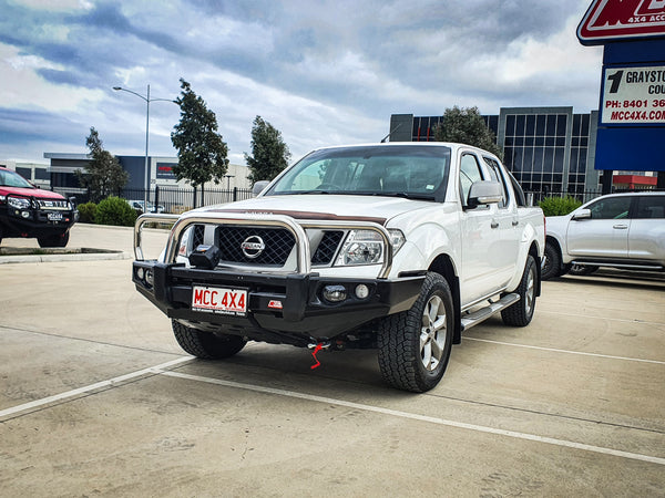 Navara D40 2011-2015  707-01 Falcon Bull Bar Triple Stainless Loops Package (No Foglight) - SKU MCC-03007-701UP