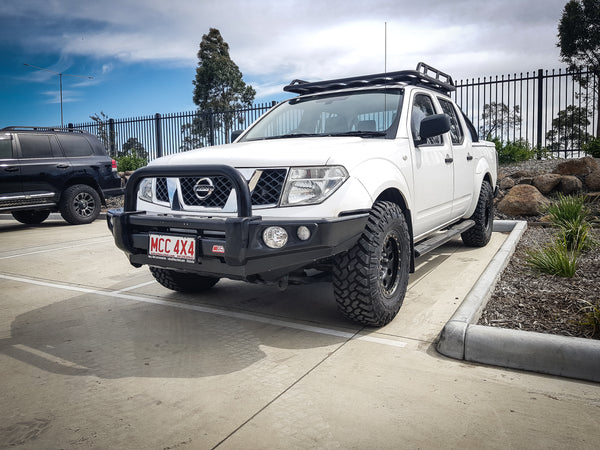 Navara D40 2005-2010 707-01 Falcon Bull Bar Single Black Loop Package (LED Foglight) - SKU MCC-03006-701SBLFOG