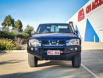 Navara D22 1997-2015 707-02 Falcon Bull Bar Black A-Frame Package (LED Foglight) - SKU MCC-03008-702FOGUP