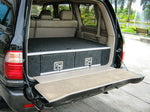 Land Cruiser 100 series 1998-2007 4402 Galvanised Steel Carpet Dual Drawer System with Small Fridge Slide Package - SKU MCC-01007-4402S