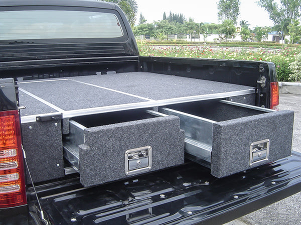 Hilux GGN25R 2005-2011 4401 Galvanised Steel Carpet Dual Drawer System - SKU MCC-01002-4401