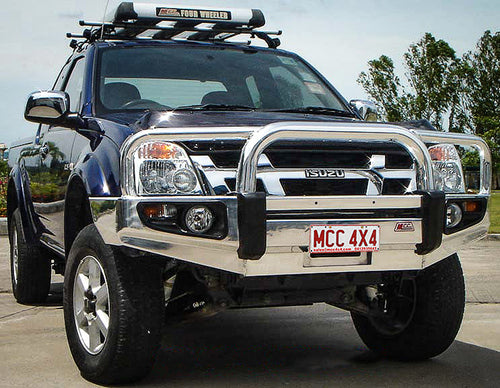 Dmax 2003-2006/ Holden Rodeo RA - 707-01A Alloy Falcon Bull Bar Triple Loops Package (LED Foglight) - SKU MCC-07001-701AW