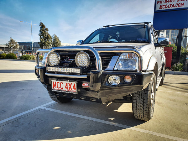 Dmax 2003-2006/ Holden Rodeo RA - 707-01 Falcon Bull Bar Triple Stainless Loops Package (LED Foglight) - SKU MCC-07001-701FOGUP