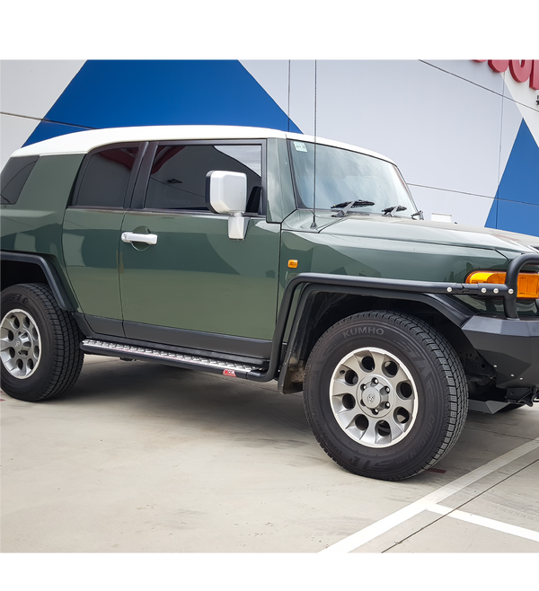 FJ Cruiser XJ10 2006-2017 039SBSR Side Step and Rail Package (Sand Black) (50mm Bull Bar) - SKU MCC-01012-039SBSR