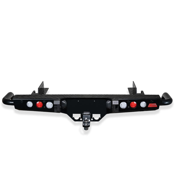 Navara NP300 2015-Present 022-03 Jack Rear Bar with Light kit and Black Step Plate Package (Non Radar Compatible) - SKU MCC-03013-203SPBL