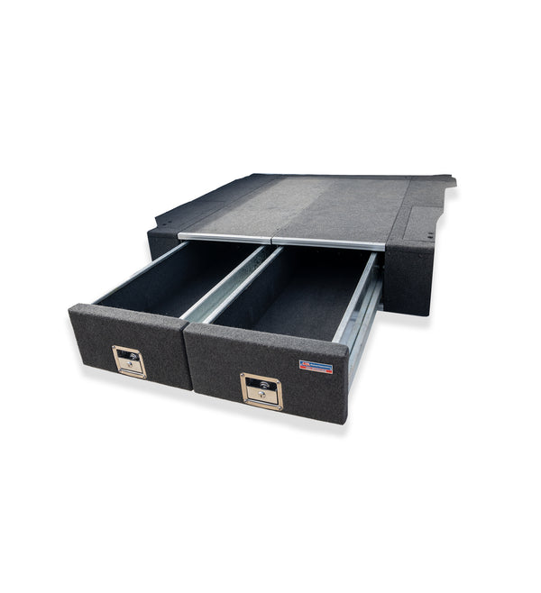 New Ranger 2022-On - 4401 Galvanised Steel Carpet Dual Drawer System - SKU MCC-05010-4401