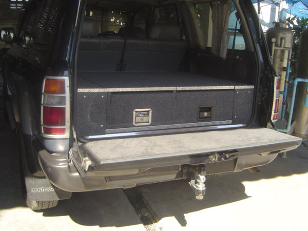 Land Cruiser 80 series 1990-1998 4401 Galvanised Steel Carpet Dual Drawer System - SKU MCC-01006-4401