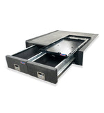 Land Cruiser 100 series 1998-2007 4402 Galvanised Steel Carpet Dual Drawer System with Medium Fridge Slide Package - SKU MCC-01007-4402M