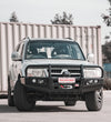 Pajero NM NP 1999-2006 707-02 Falcon Bull Bar Black A-Frame Package (LED Foglight) - SKU MCC-02005-702FOGUP