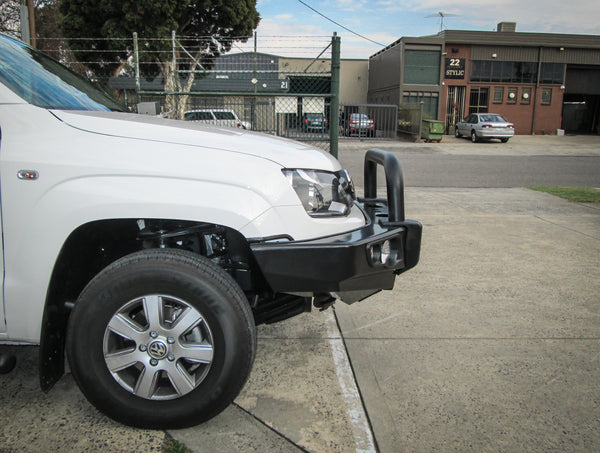 Amarok 2011-On 707-01 Falcon Bull Bar Single Black Loop Package (LED Foglight) - SKU MCC-04001-701SBLFOG