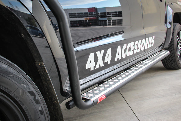 Amarok 2011-On 039SBSR Side Step and Rail Package (Sand Black) (50mm Bull Bar) - SKU MCC-04001-039SBSR