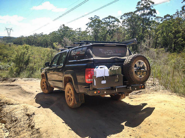 Amarok 2011-On 022-02 Rear Wheel Carrier Double Jerry Can Holder Package - SKU MCC-04001-202PK3